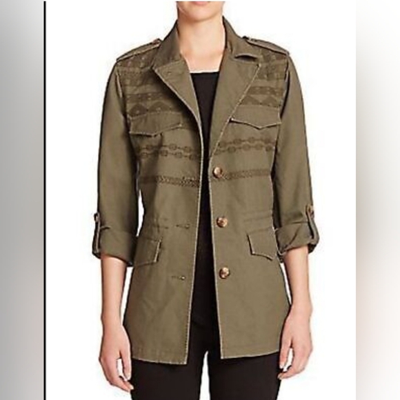 NWOT Joie olive green military jacket size L - Picture 2 of 9